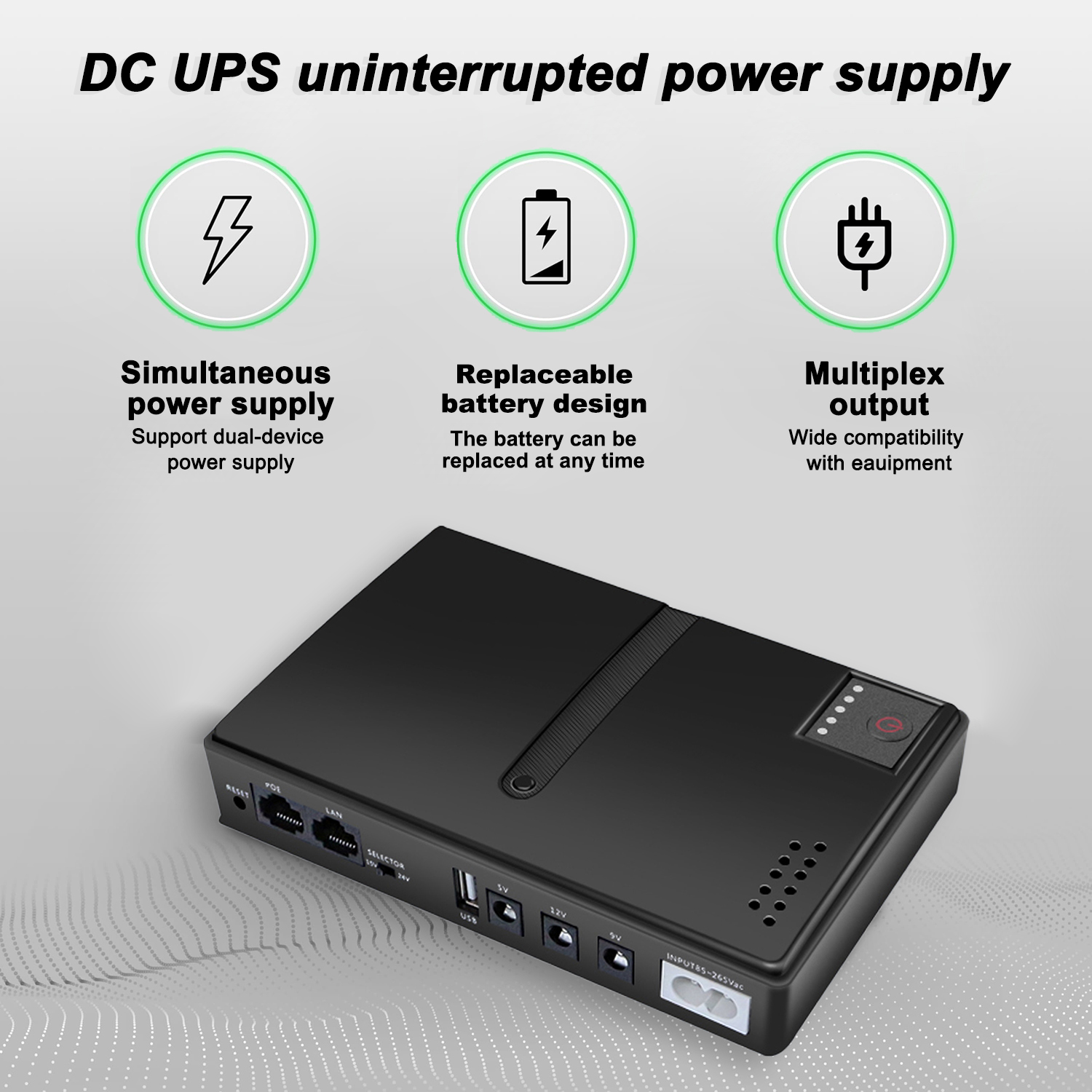 Mini Portable UPS 5V, 9V, 12V Uninterruptible Power Supply Multipurpose Mini UPS Battery Backup For Wifi IP Cam