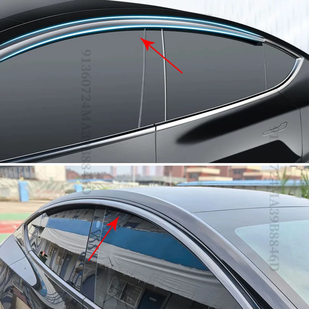 Model Y For Tesla-Decoration Extension Accessories Tuning Rain Guard Brow Trim 4PCS Window Visors Shade Wind Deflector