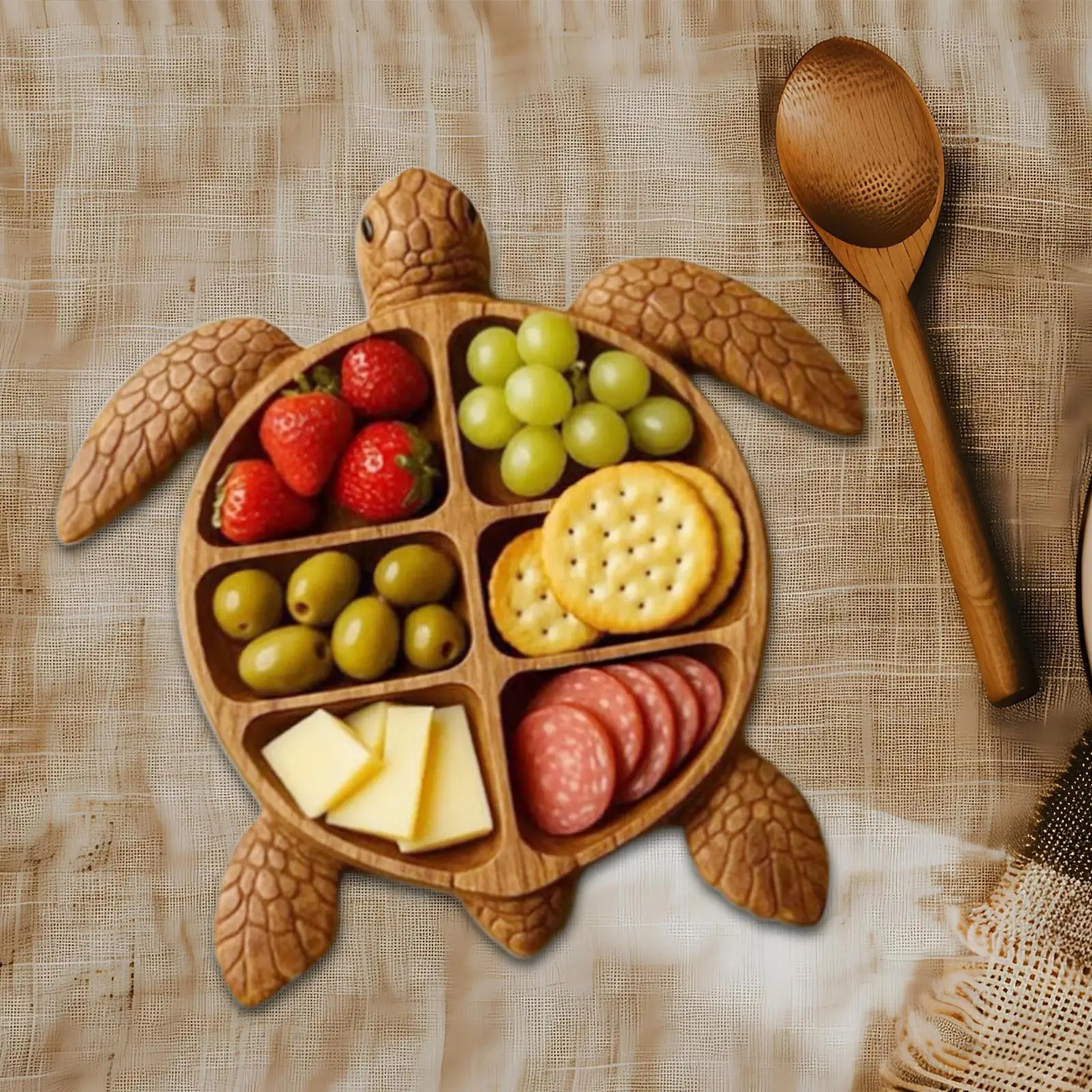 Charcuterie Board Food Tray Unique Organization Turtle Shape Animal Design
