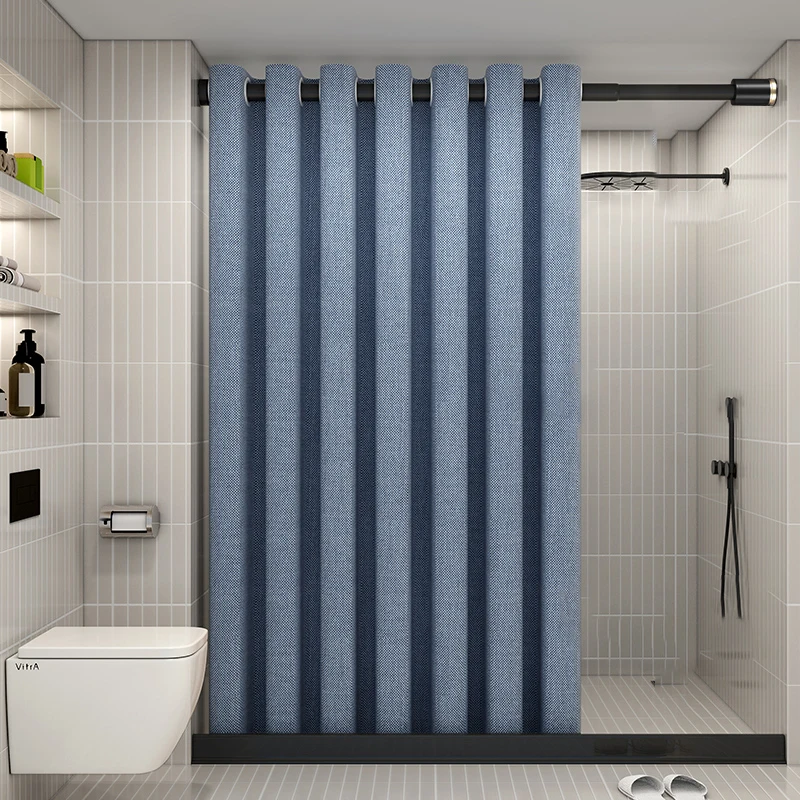 BATHROOM LONG PLAIN SHOWER CURTAIN WATERPROOF WITH HOOKS KIT 5 SIZES 4 COLORS 