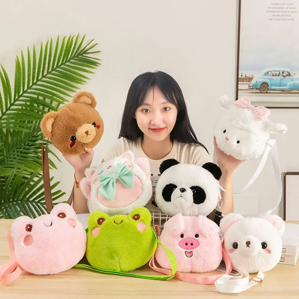 

1Pc Cartoon Bag Frog Bear Panda Kids Shoulder Bags Plush Kids Coin Purse Wallet Handbag Children Messenger Crossbody Bag