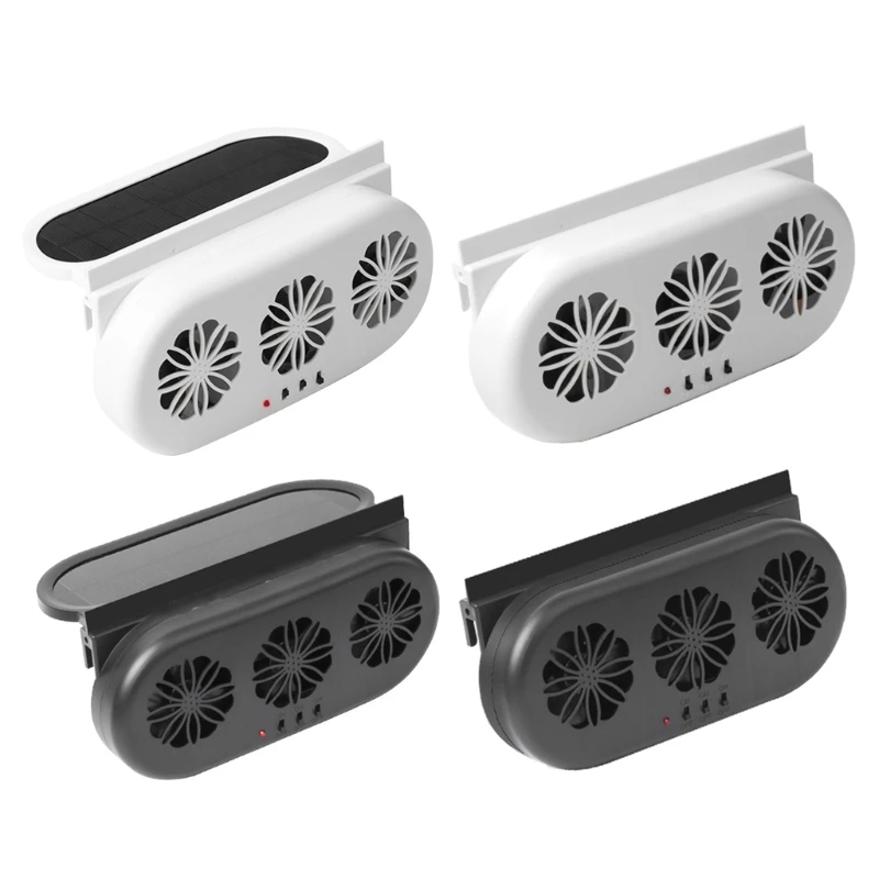 

3 Fans Solar Power Car SUV Cool Fan Coolers Window Air Vent Exhaust Ventilation