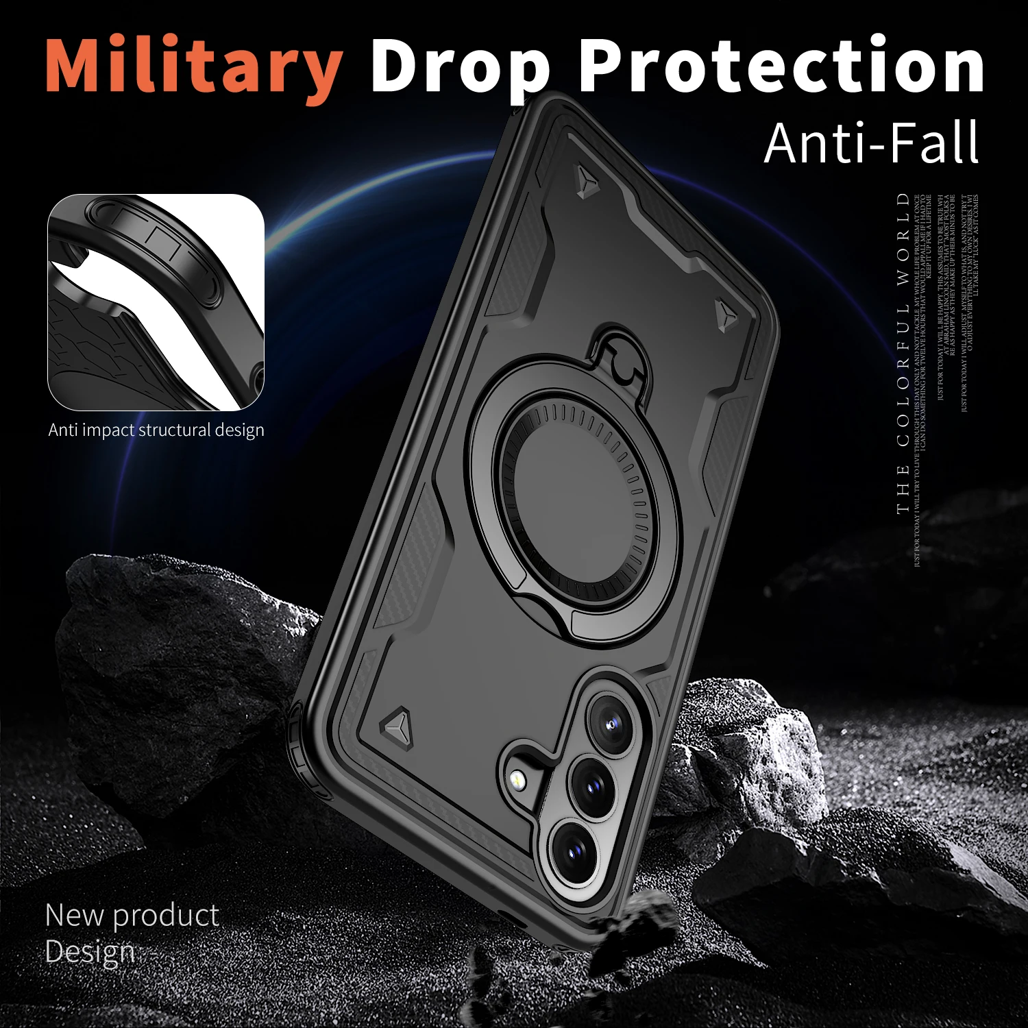 360° Rotating Magnetic Stand Holder Shockproof Armor Tough Phone Case