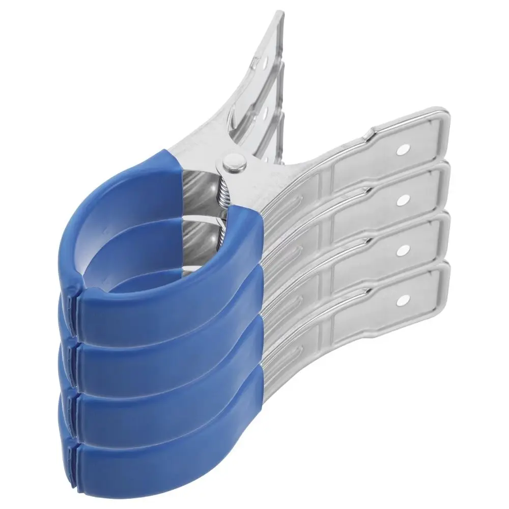 12Pcs Windproof Pool Cover Clips Stainless Steel Hanger with Plastic Handles Quilt Clip Fasteners Heavy Duty Clothes Pins