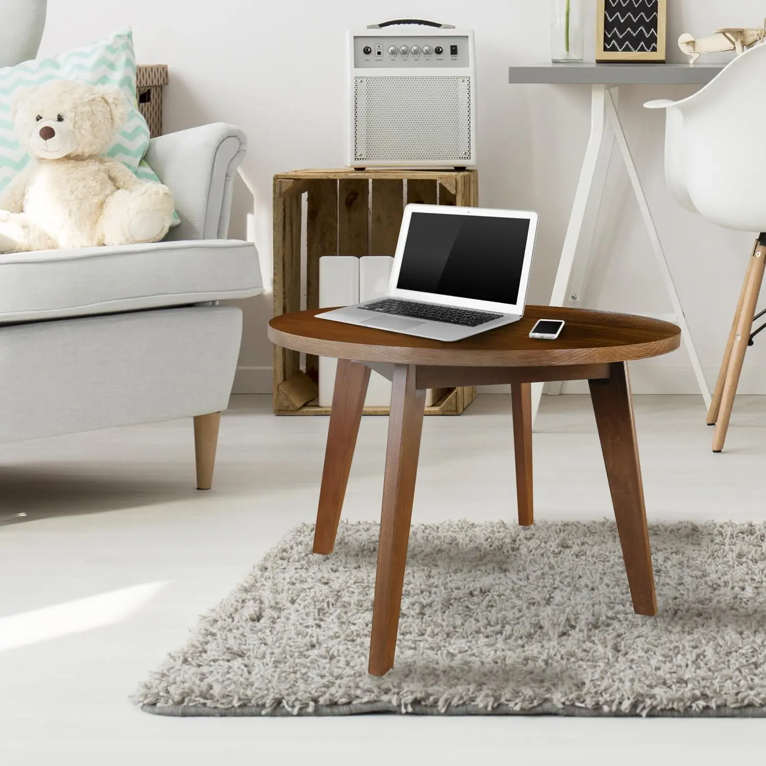 Hardwood Round Coffee Table - Hand-Wiped Sweet Oak 6