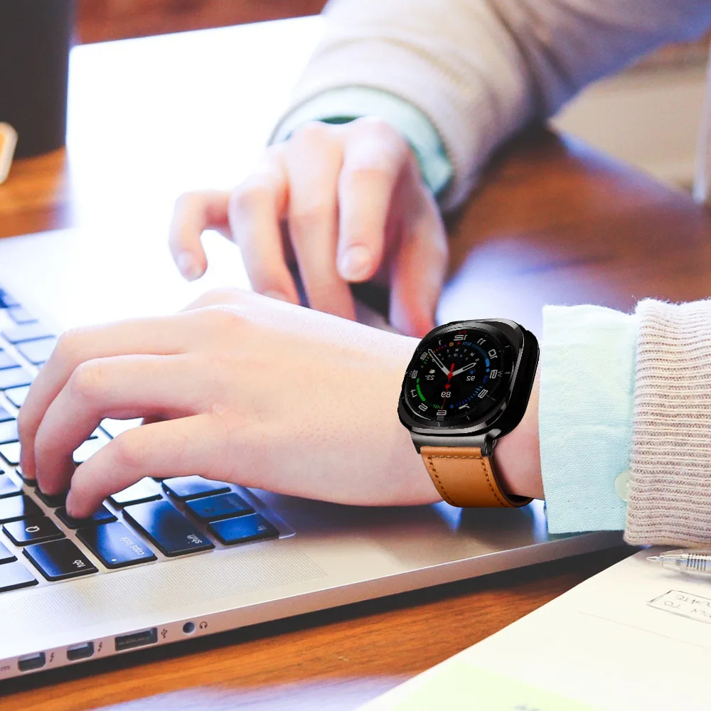 Premium Genuine Leather Strap for Smartwatch - Elegant and Durable Design