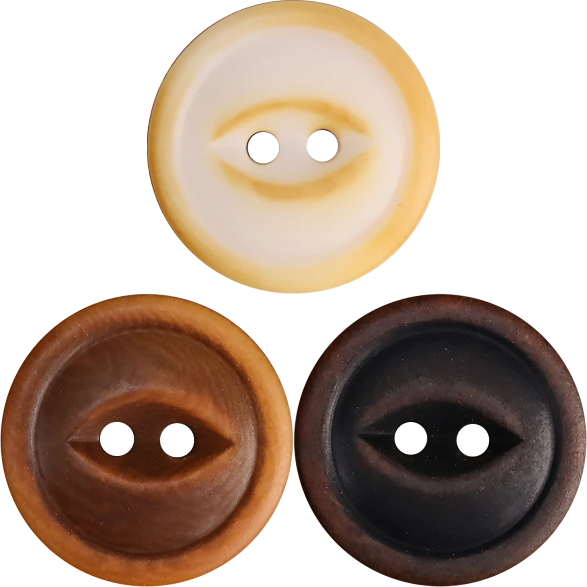 6pcs Matte 2025 New Corozo Buttons Reddish Brown White Black Scorched Fish Eye Sewing A 5