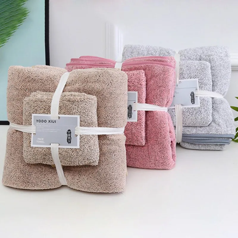 Bamboo Cotton Super Soft Highly Absorbent 2 Pieces Pink Towel Set for  Bathrome Hand Towel,Salon Towels