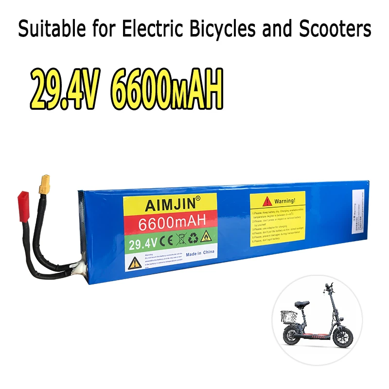 

7S2P 29.4V 6600mAH Rechargeable 18650 Lithium-ion Battery Pack Suitable for Electric Bicycles, Electric Scooters