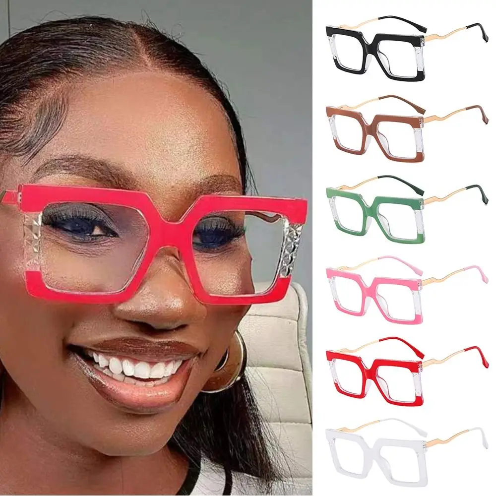 

Frames Oversized Computer Eyewear Fake Glasses TR90 Eyeglasses Anti-blue Light Glasses Square Frame Blue Light Blocking