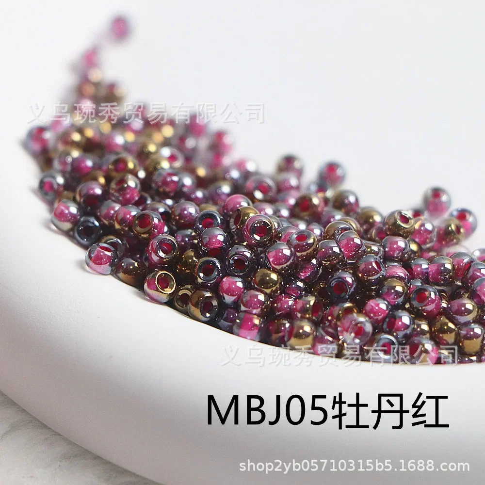 염색 골드 시리즈 세미 골드, 무지개색 유리 구슬, 수제 DIY 팔찌 목걸이 귀걸이, 2mm, 3mm, 4mm