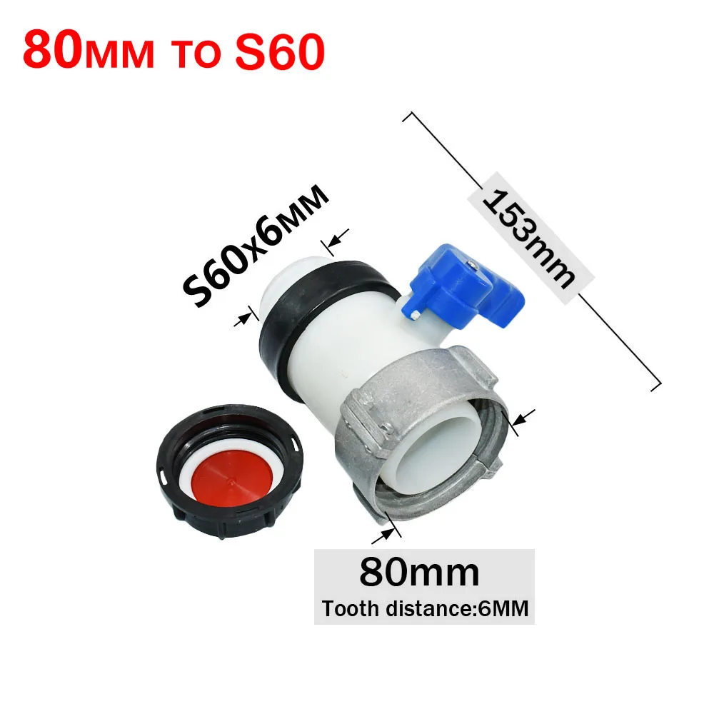 Adattatore Valvola A Sfera IBC 60mm A 80mm - Per Serbatoi Acqua Piovana E Contenitori - Foto 5