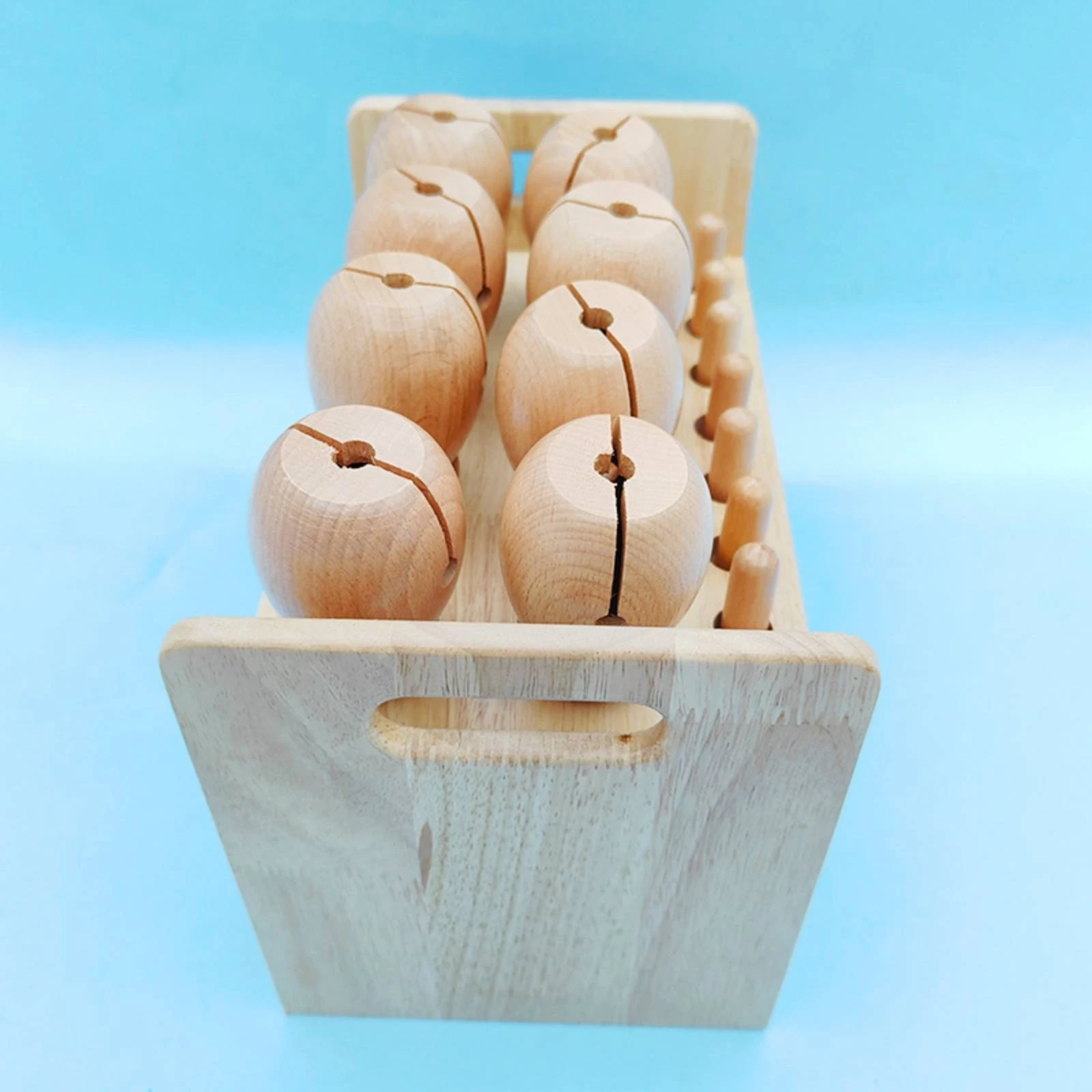 나무로 만든 방지 클래퍼(수제 타악기) 보관함 포함, 천연 타악기, 휴대용 나무 타악기