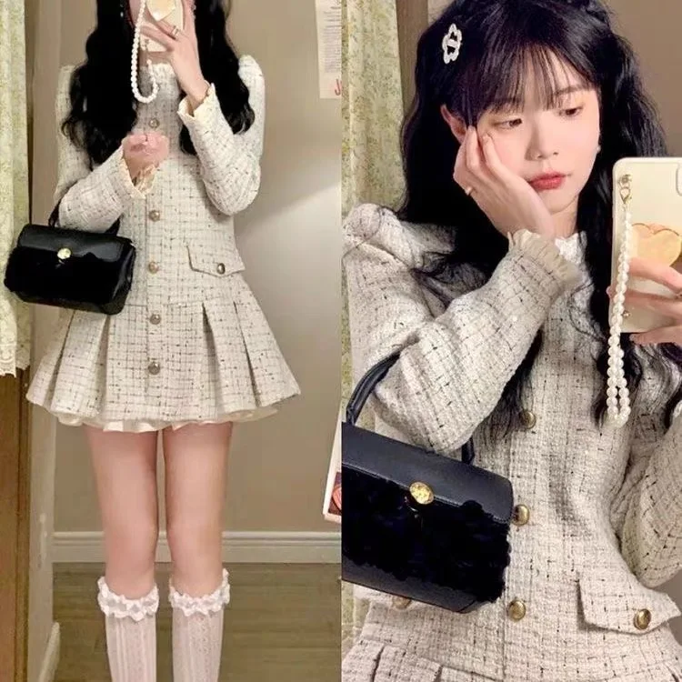 Princess Style Long Sleeve Women's Dress Elegant Gentle Tea System Outfit High-End Feel Spring Autumn Cashmere Fashion Dress