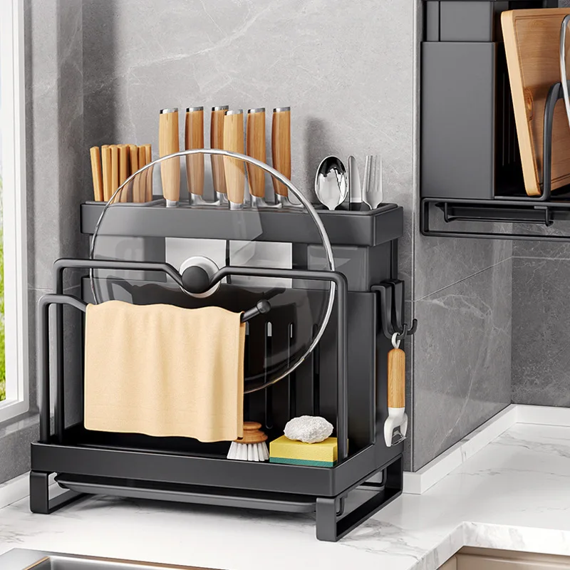 Kitchen Knife Rack Storage Rack for Kitchen Knives Chopsticks Cutting Boards Pot Lids Multifunctional Knives