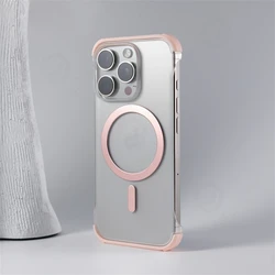 Ultrathin Borderless Magnetic Translucent Hard Case - Hit Color Design - iPhone 15 (Pink WBK JBCC)