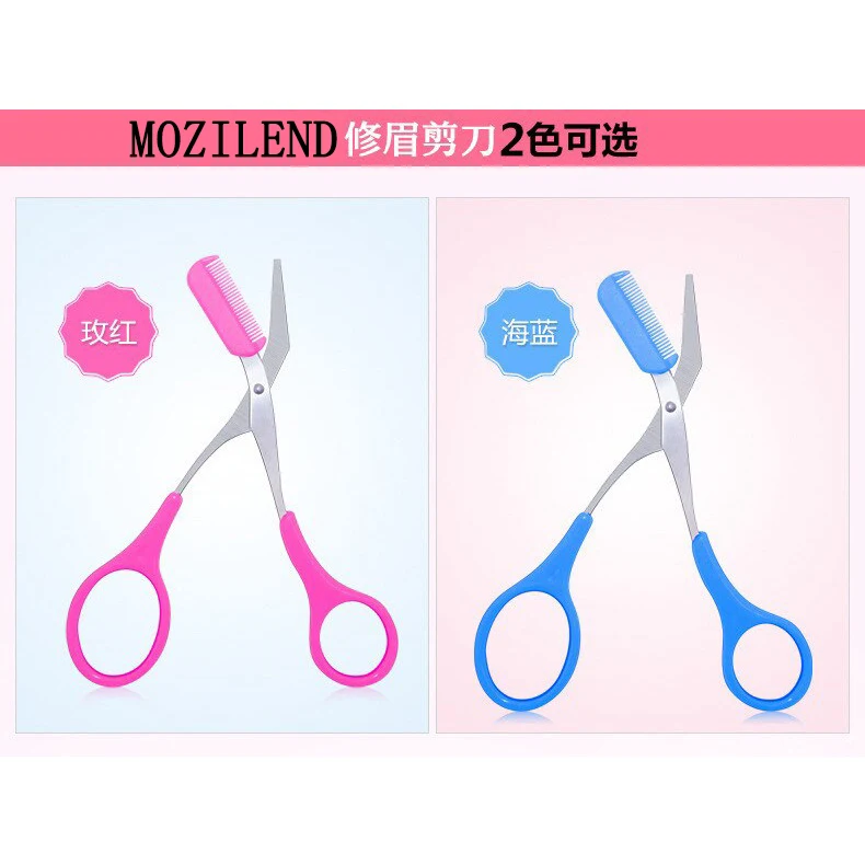 MOZILEND Eyebrow Trimmer Scissors Comb Hair Removal Grooming Shaping Shaver Eye Brow Trimmer Makeup Tools Eyelash Hair Clips