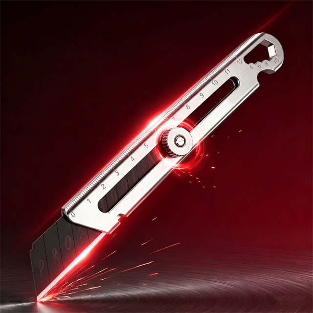 6 in 1 Stainless Steel Utility Knife with Thickened Metal Knife Holder Multifunctional Wallpaper Multifunctional Utility Knife 1
