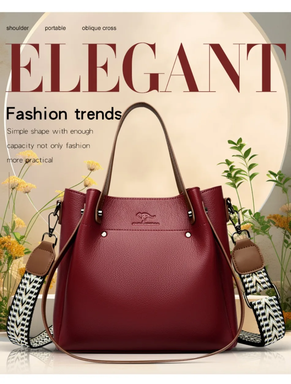 High Quality Leather Shoulder Crossbody Bags for Women Luxury Handbags Women Bag Designer Large Capacity Soft Tote Messenger Bag