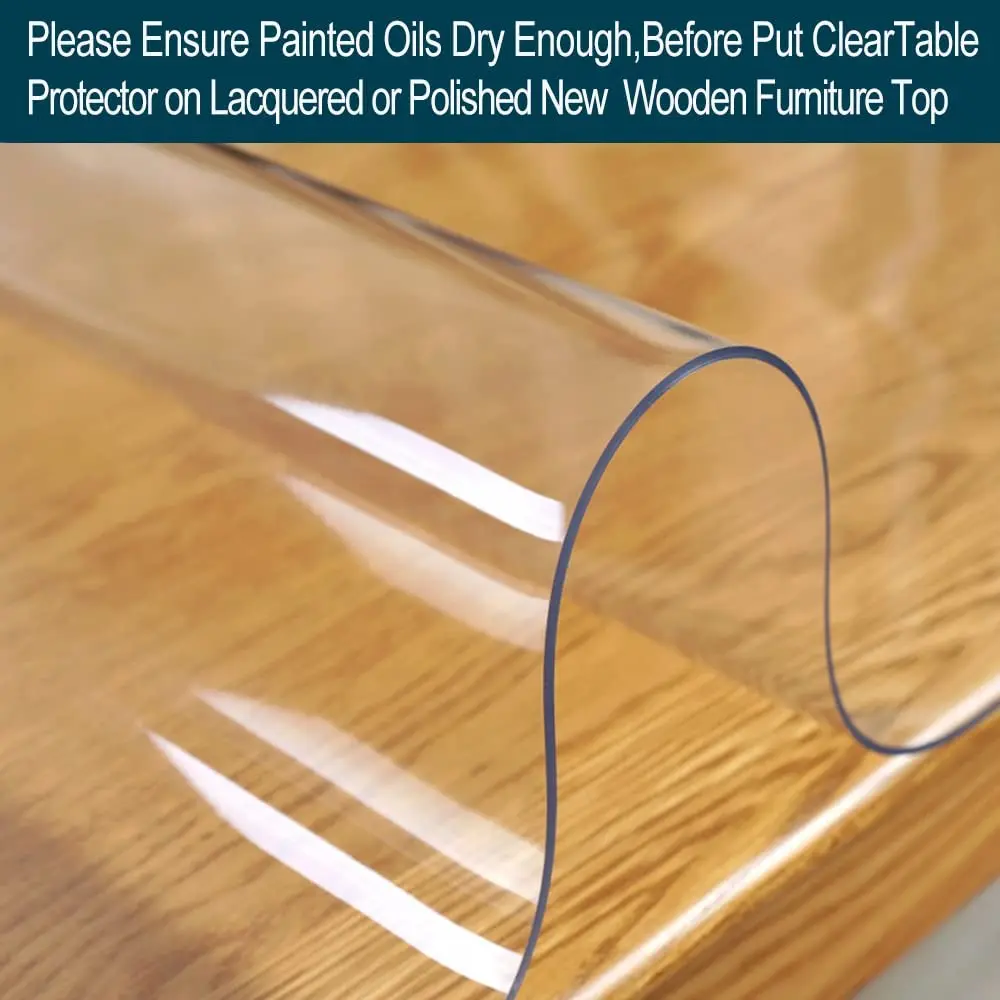 Protector de Mantel transparente para escritorio de oficina, Protector de  vinilo para mesa de comedor, muebles de madera, alfombrilla para mesa de  cocina - AliExpress