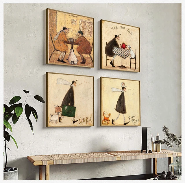 Posters and Prints Pictures Living Room Home Decor Vintage Nordic Abstract Landscape Love Dogs Pet Canvas Wall Art Paintings