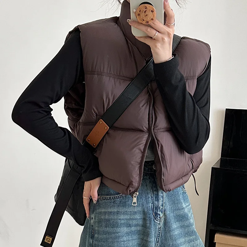 Women Short Vest Jacket Autumn Winter Sleeveless Waistcoat Women Thicken Short Vestcoat Warm Sleeveless Jacket For Female