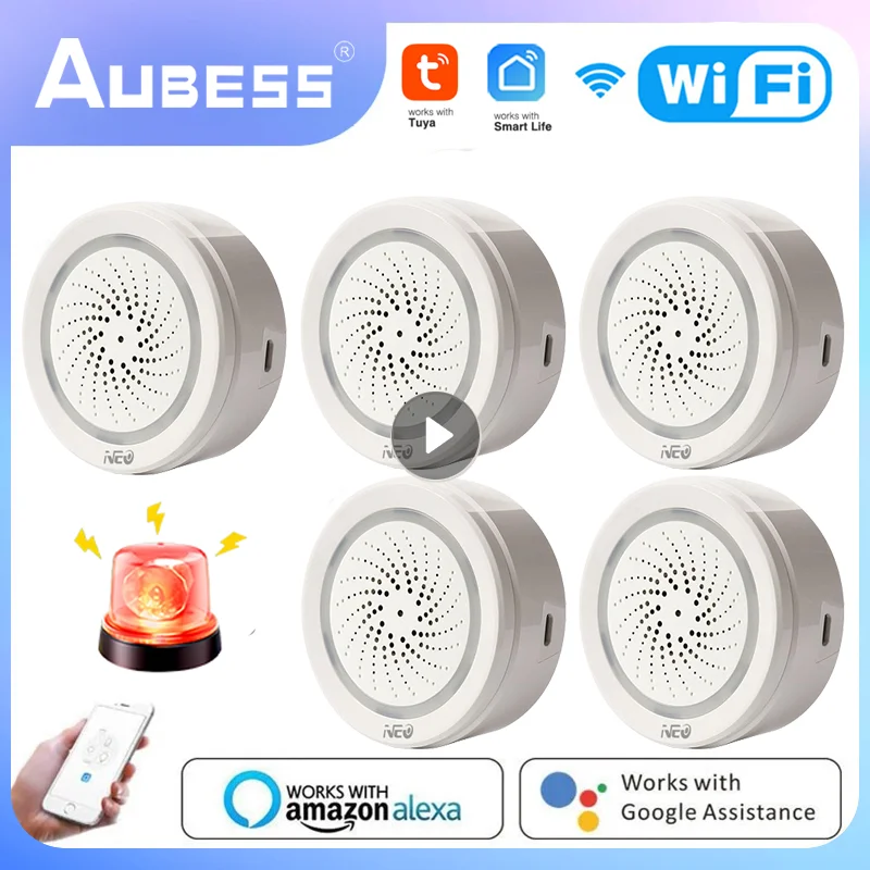 

Беспроводной детектор сирены Tuya Smart Life с Wi-Fi, USB, дБ