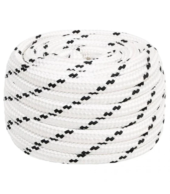 16 mm x 50 m White Polyester Braided Boat Rope and Metal Ropes