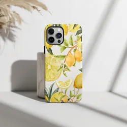 Lemon Bliss Luxury Double - Layer Phone Case with Elegant Design - iPhone 14 Plus (FLR - 298FLRG1A15)