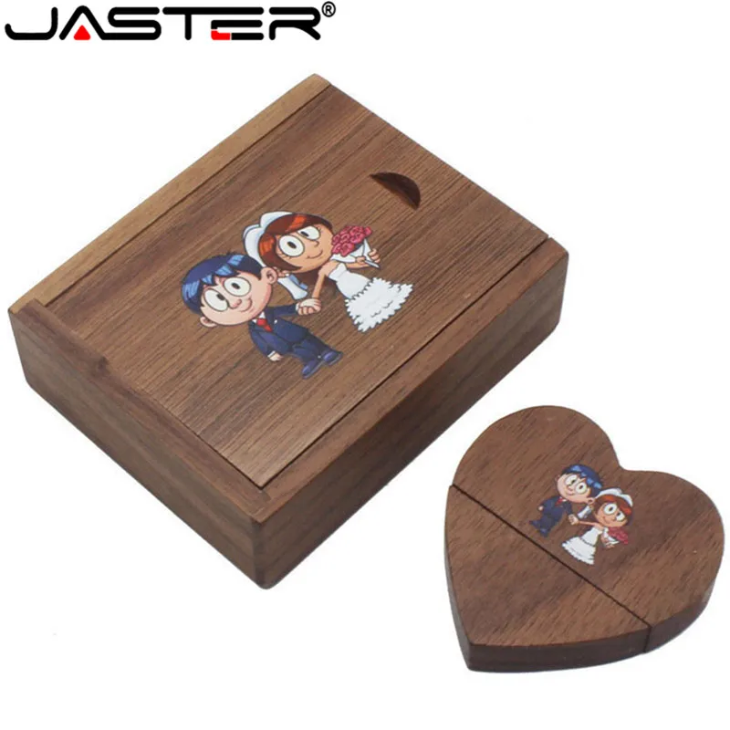 Wooden heart usb flash drives 4GB 8GB 16GB 32GB 64GB Wedding gift