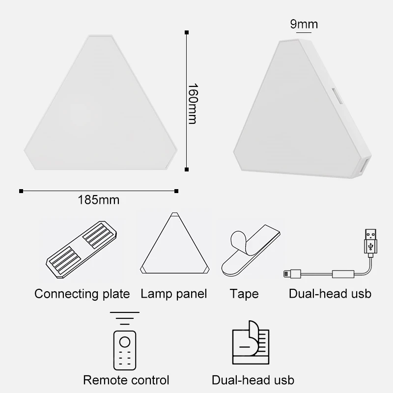 Triangle LED Light Panels, Triangle Lights with 6 Connection Ports, Real  RGBIC Gaming Lights for Gaming