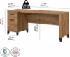 Bush Furniture Somerset 72W Office Desk with Drawers and Storage in Fresh Walnut | Large Wooden Computer Table for Home Office W 3