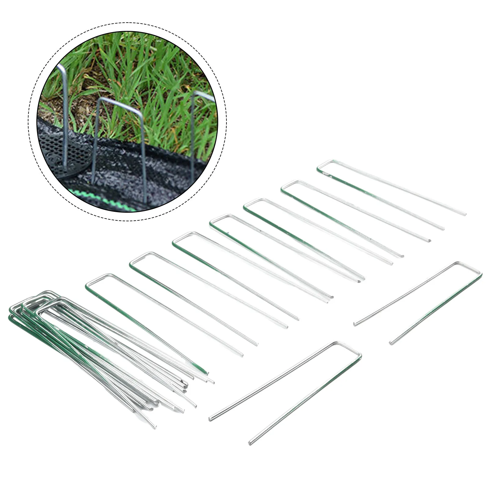 

20Pcs Synthetic Artificial Grass Turf Pins U Fastening Lawn Tent PegsTarpaulin Fixing Lawn U-Shape Pegs For Garden