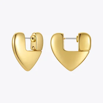 ENFASHION Heart Stud Earrings For Women Fashion Jewelry Gold Color Piercing Lover Earings Boucle Oreille Femme Wedding E211286 1