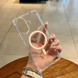 Air Cushion Magnetic Clear Acrylic Shockproof Phone Case for Vivo V70 Elite (Clear)