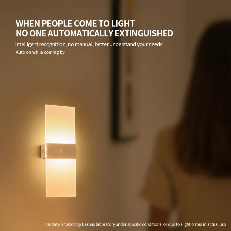 5V USB Powered Smart LED Dimmable wall Light Infrared human body sensing Lamp High Brightness Backlight for Easy installation motion sensor light led light led wall lamp wall light