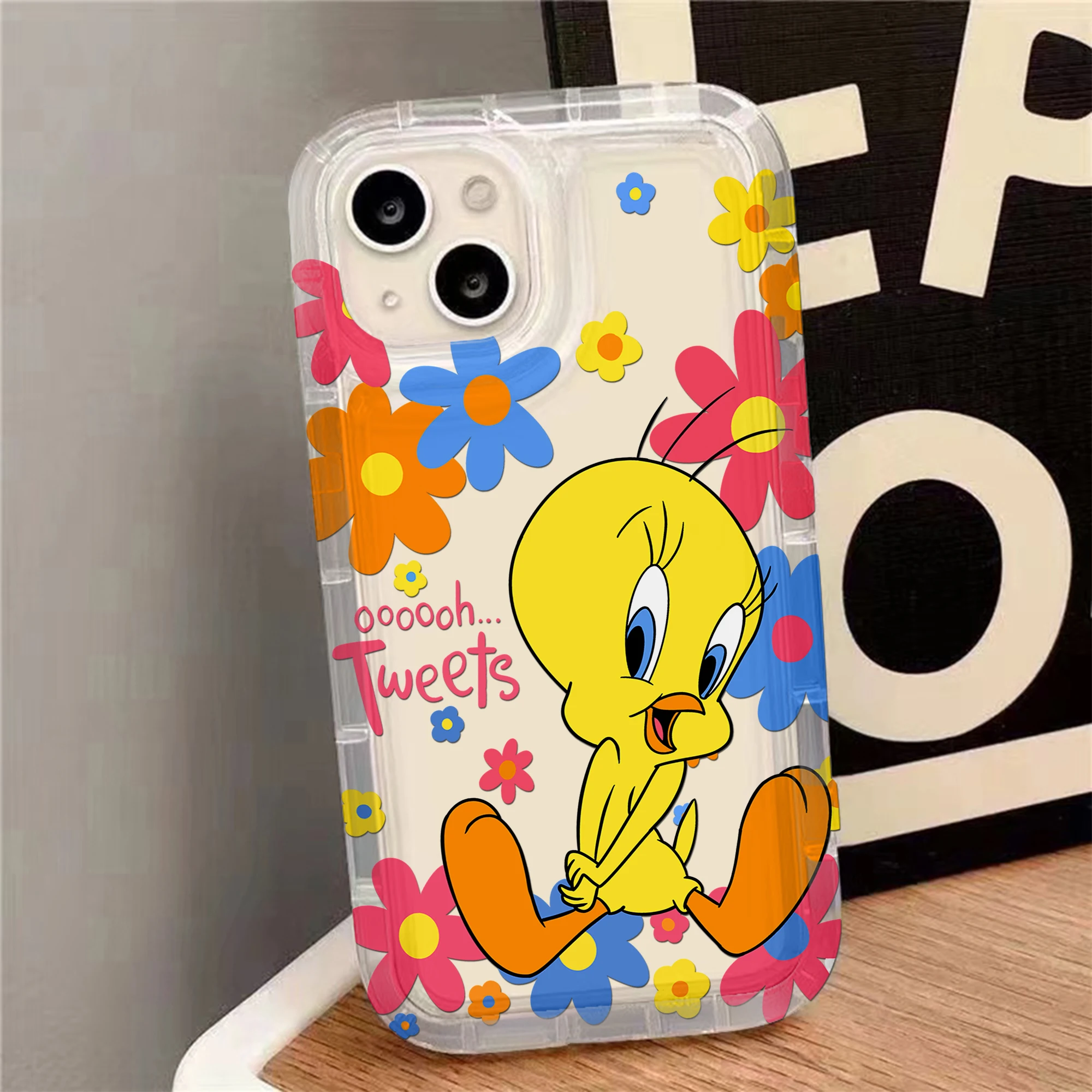 Cartoon Tweetys Bird Airbag Anti-Fall Clear Phone Case