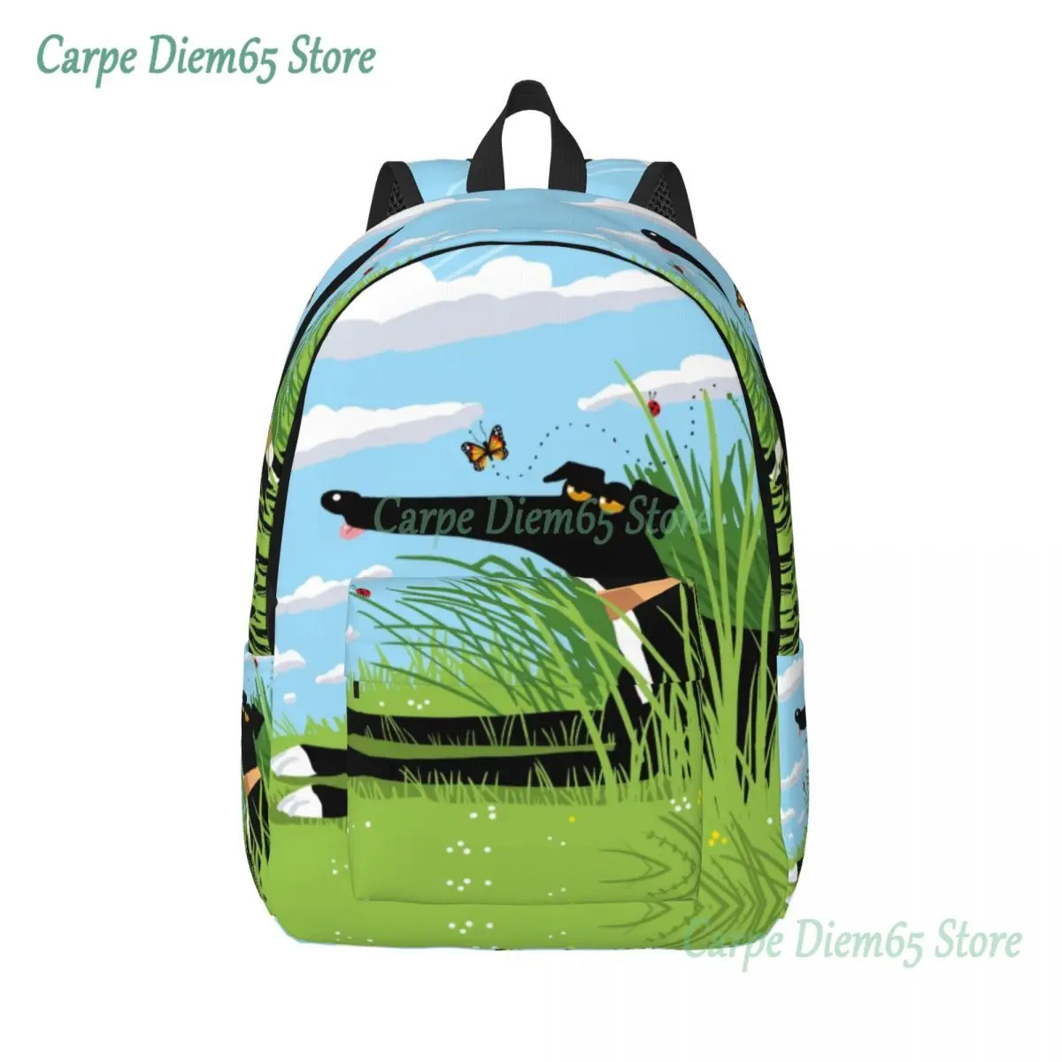 

Customized Greyhound Whippet Dog Canvas Backpacks Men Women Casual Bookbag for College School Cartoon Sighthound Pattern Bags