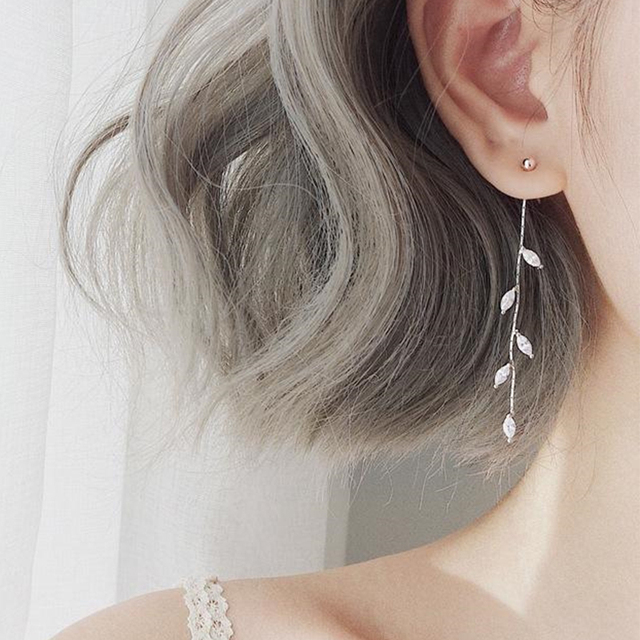 Trend Korean Long Wire Tassel Thread Chain Star Heart Beads Pendants Dangle Drop Earrings Straight Hanging Earings
