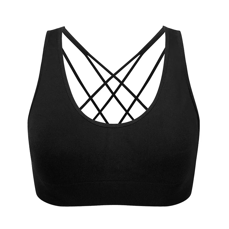 Jinsinto 2 Pack Women's Padded Sports Bra Cross Back Bra Workout