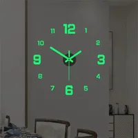 Digital Clock Luminous Modern Watches Home Decoration DIY Living Room Families Wall Decor Stereo Frameless Bedroom Clocks Garden 3