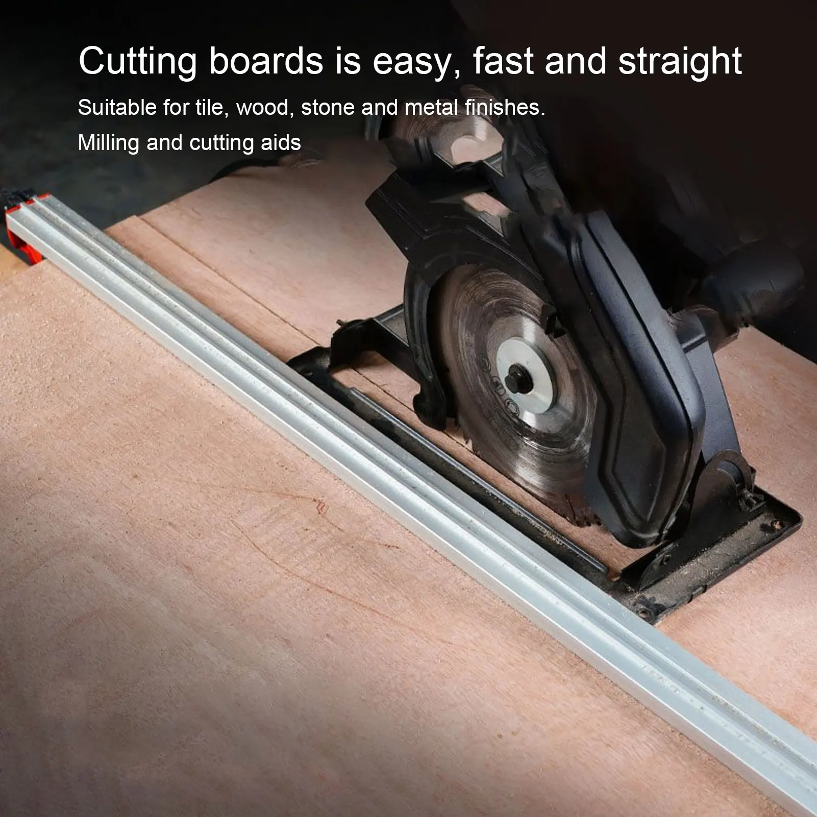 Circular Saw Guide Rail, Circular Saw Guide Part 34.6in 88cm Rubber Clamping Pad Aluminum Alloy For Large Scale Woodworking Projects - View #11