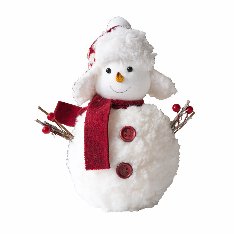 Cute Plush Christmas Snowman Doll Ornaments Merry Christmas Decoration for Home New Year Party Pendant Kids Gift Favors