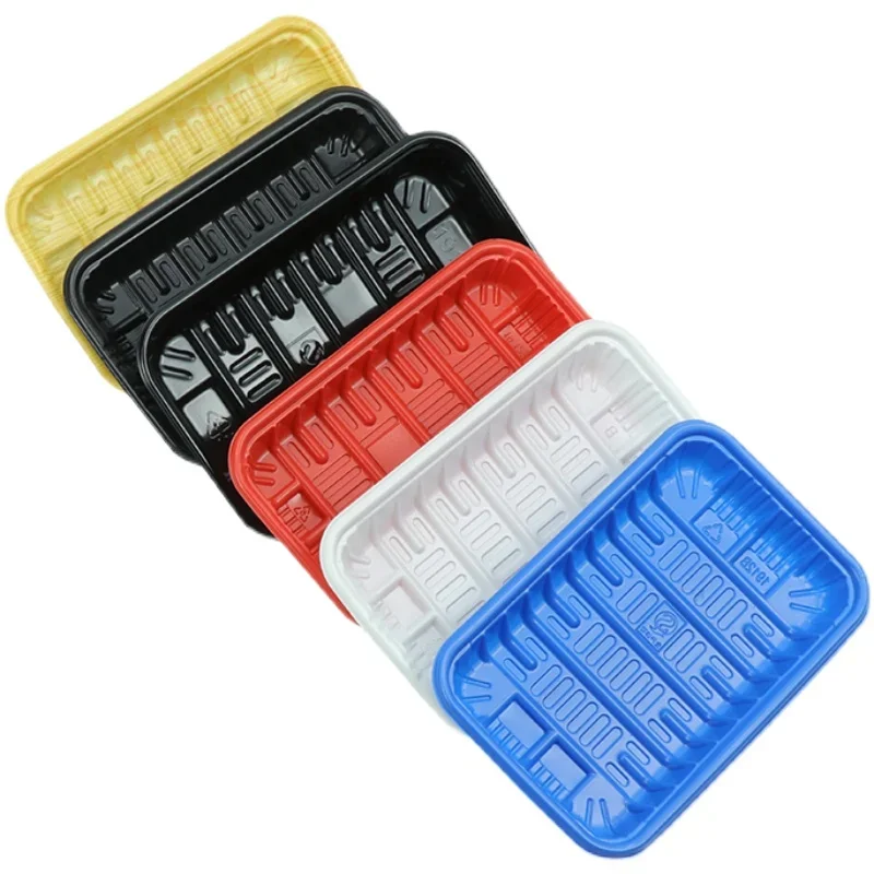 100pcs White Fresh Fruit Serving Tray Translucent Uncovered Meat Packaging Box Disposable Plastic Vegetable Pallet Supermarkets 5