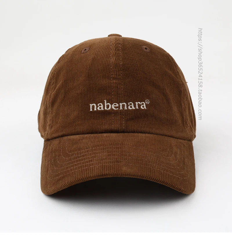 Corduroy Retro Small Letter Embroidered Baseball Cap for Women Autumn Winter Street Casual Sun-Proof Cap for Men