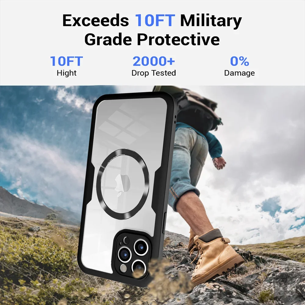 Enhanced 360° Full Coverage Protective Phone Case with MagSafe Compatibility