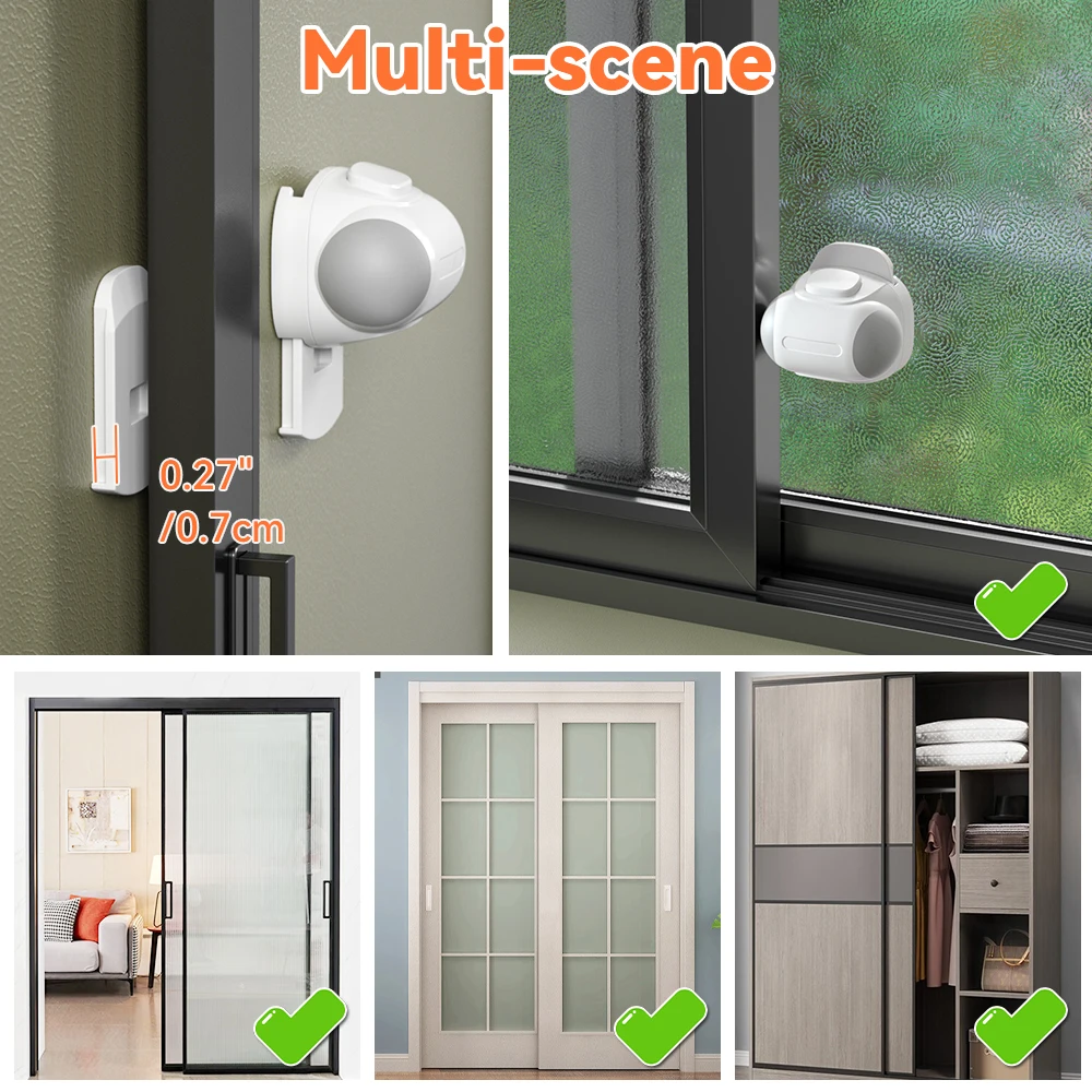 SAFELON 2 PCS Baby Safety Sliding Window Lock, Childproof Patio Closet Door Locks, Easy to Install No Drill