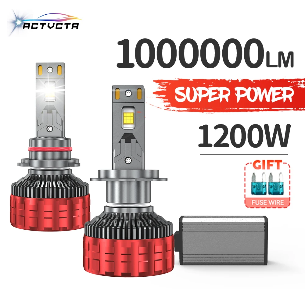 

ACTVTCA 1200W H4 H7 LED Canbus 1000000LM H11 H1 H3 9005 HB3 9006 HB4 H8 H9 9012 9007 9008 H13 LED Headlights Car Headlamp Bulb