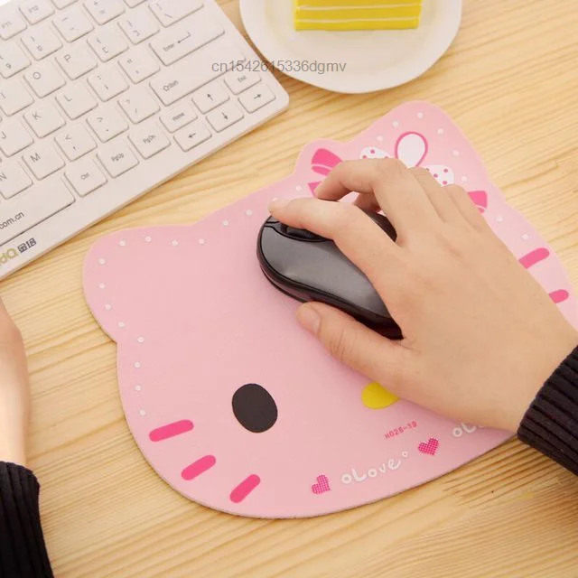 Sanrio Hello Kitty Mouse Pads Computer Office Keyboard Accessories Supplies Square Anti-Slip Desk Pad Black Pink Coffee Mats Y2k images - 6