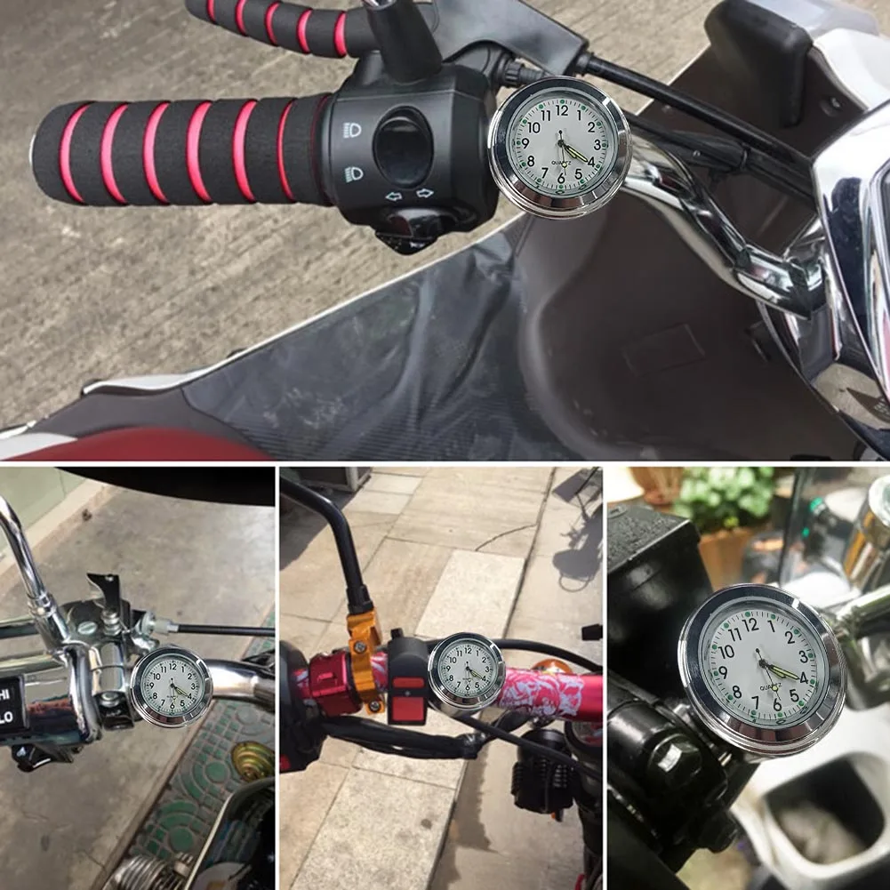 Universal Bike Handlebar Mount Watch Lightweight Luminous Quartz Clock Equipment Fashion Motorcycle Clock for Scooter Motor ATV